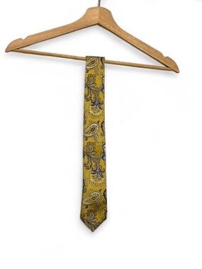 Yellow Paisley Silk Tie